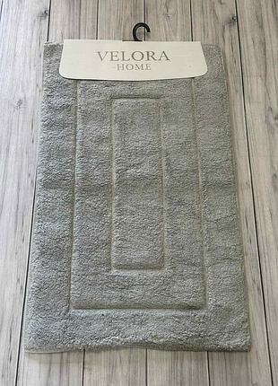 Набір бавовняних килимків для ванної кімнати velora home 2 предмети сірий