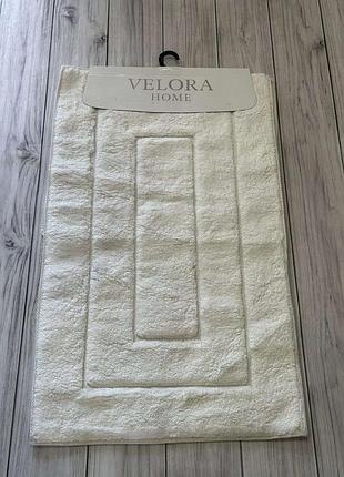 Набір бавовняних килимків для ванної кімнати velora home 2 предмети молочний