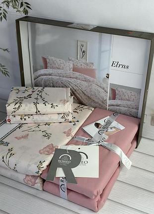 Постельное белье из поплина евро размер 200 на 220 см romeo home elrns