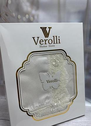 Скатерть прямоугольная verolli кружевная на стол 160 на 220 см турция