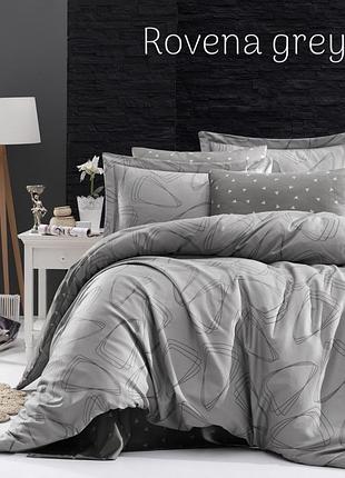 Постельное белье issi home сатин люкс полуторный размер rovena grey