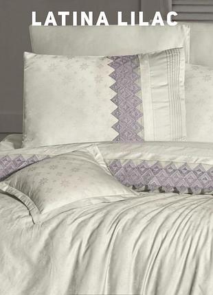 Постільна білизна first choice vip сатин євро розмір latina lilac