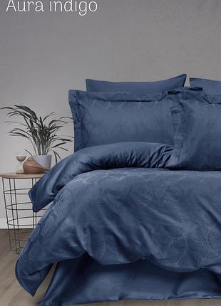 Постельное бельё tivoli home сатин жаккард евро размер aura indigo