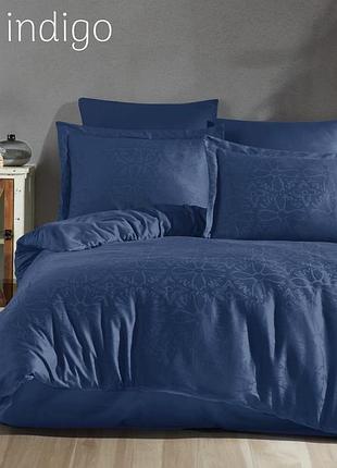 Постельное бельё tivoli home сатин жаккард евро размер polen indigo