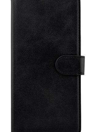 Чехол книжка leather flip для motorola g06 на магните с подставкой черный