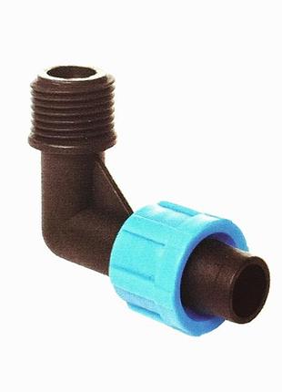 Колено с наружной резьбой 1/2" для капельной ленты