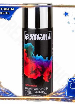 Эмаль аэрозольная акриловая серебряная 400мл sigma для металла дерева стекла быстро сохнущая 2736531 dm-11