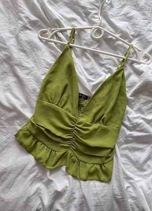 Топ зелений boohoo 34