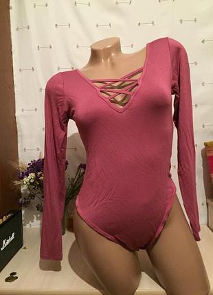 Боди с рукавом с переплетом / кофта