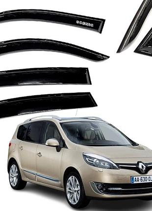 Дефлекторы окон ветровики для renault scenic iii 2009-2016 (скотч) av-tuning iii