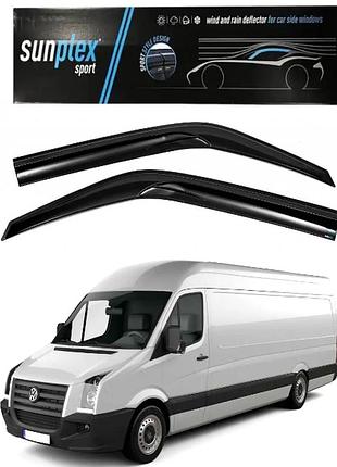 Дефлекторы окон ветровики volkswagen crafter 2006-2020 перед скотч sunplex