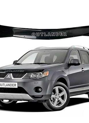 Дефлектор капота на mitsubishi outlander ii 2009-2012 после ресталинга av-tuning харьков