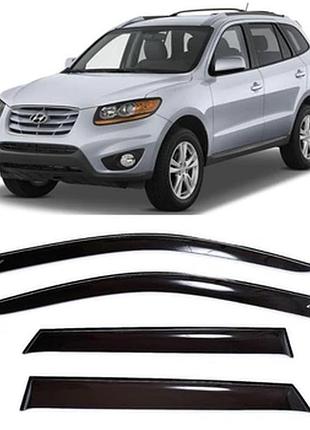 Дефлектори вікон вітровики hyundai santa fe 2006-2012 (скотч) anv