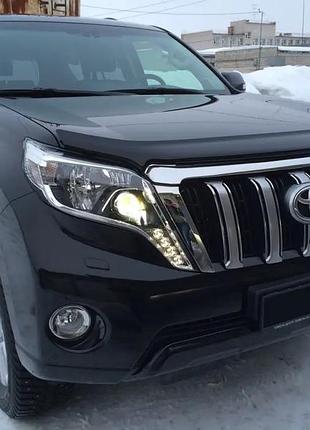 Дефлектор капота на toyota land cruiser prado 150 2013-2017. мухобойка на toyota land cruiser prado
