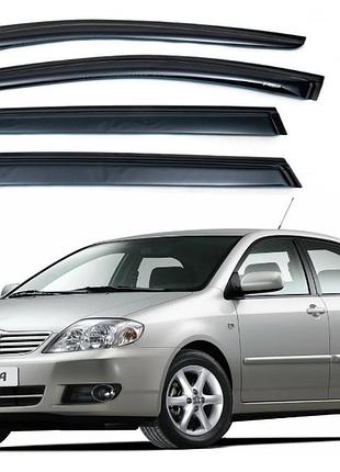 Дефлекторы окон ветровики и toyota corolla ix (e120, e130) седан 2001-2007 (скотч) av-tuning