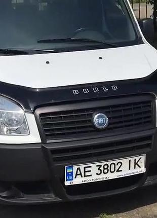 Дефлектор капота на fiat doblo i 2004-2010 после ресталинга. мухобойка на fiat doblo