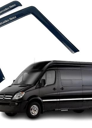 Дефлекторы окон ветровики для mercedes sprinter ii,iii 2006-2018, 2018-> г-образный (скотч) av-tuning