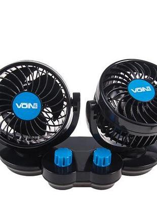 Вентилятор voin hx-t307 4" 12v 6.5w двойной две скорости/две регулировки (hx-t307)