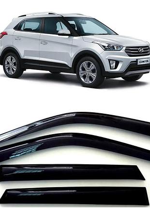 Дефлектори вікон вітровики для hyundai creta 2016 -> (скотч) anv