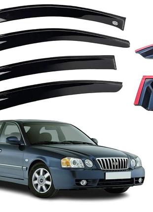 Дефлекторы окон ветровики для kia optima / k5 2001-2005 (скотч) vip tuning vt 52
