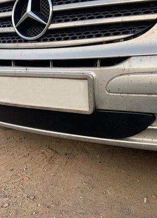 Зимняя накладка на решетку бампера (матовая) mercedes vito 2003-2010 (низ). заглушка решетку бампера