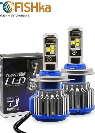 Светодиодные лампы led turboled t1 h4 6000k 35w 12/24v с активным охлаждением