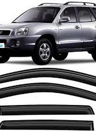 Дефлекторы окон ветровики hyundai santa fe 2000-2006 (скотч) anv
