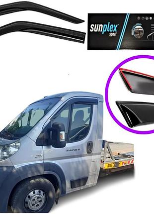 Дефлекторы окон ветровики для peugeot boxer фургон 2007+-> (скотч) sunplex