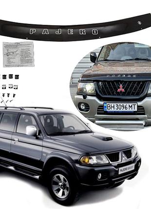 Дефлектор капота на mitsubishi pajero sport i 1998-2008 vip tuning мухобойка mitsubishi pajero sport 1