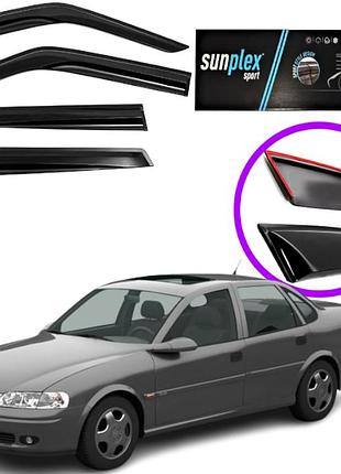 Дефлекторы окон ветровики для opel vectra b седан /хетчбек 1995-2002 (скотч) sunplex
