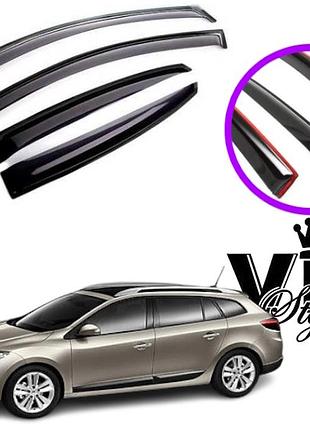 Дефлекторы окон ветровики renault megane iii универсал 2008-2015 (скотч) vip tuning