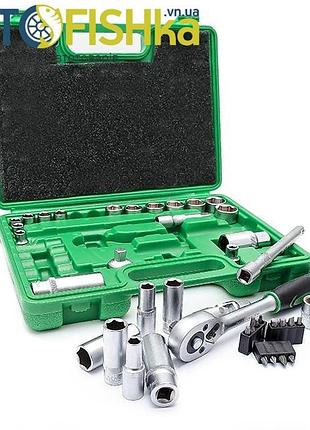 Набор инструментов intertool et-9039 + набор рожково-накидных ключей ht-1203 6-22 мм, 12 шт, cr-v, сатиновое покрытие 4