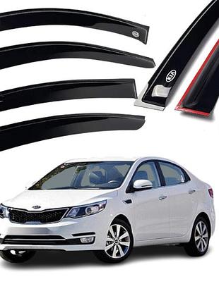Дефлектори вікон вітровики для kia rio iii седан 2011-2017 (скотч) vip