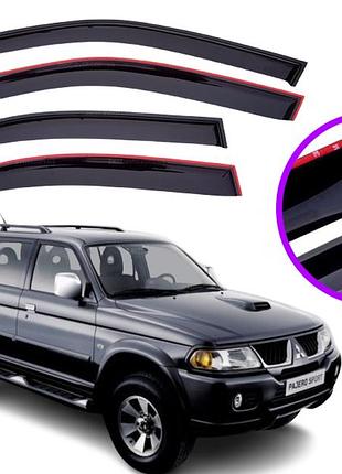 Дефлекторы окон ветровики для mitsubishi pajero sport i 1996-2008 (скотч) vip китай