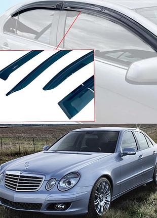 Дефлекторы окон ветровики для mercedes e-klasse w-211 седан 2002-2009 (скотч) av-tuning
