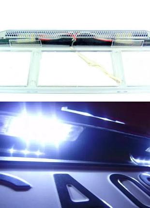 Рамка номерного знака с подсветкой прозрачная led (диодная)