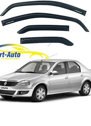 Дефлекторы окон ветровики renault logan 2004-2012 седан 3м скотч