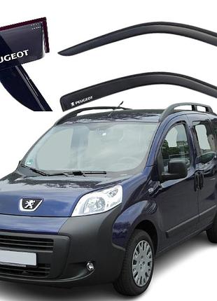 Дефлекторы окон ветровики для peugeot bipper 2008-> (скотч) av-tuning