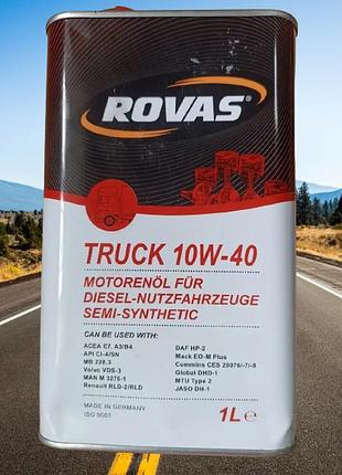 Напівсинтетична моторна олива дизельна rovas truck 10w-40 1