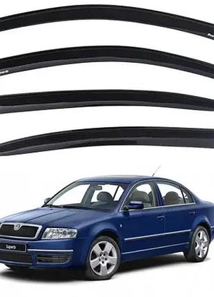 Дефлекторы окон ветровики skoda superb i 2001-2008 седан скотч