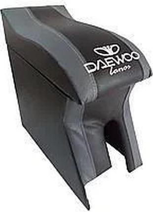 Підлокітник daewoo lanos чорно-сірий з логотипом (зігнутий)