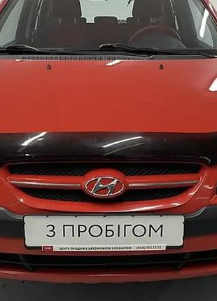 Дефлектор капота на hyundai getz (5 дверей) хетчбек 2005-2011 євро кріплення