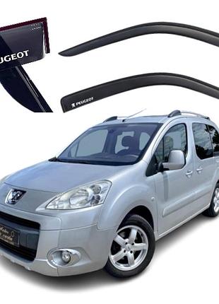 Дефлектори вікон вітровики для peugeot partner ii 2008-2018 (скотч) av-tuning