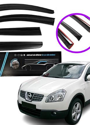 Дефлектори вікон вітровики для nissan qashqai 2006-2014 (4 шт., sunplex sport)