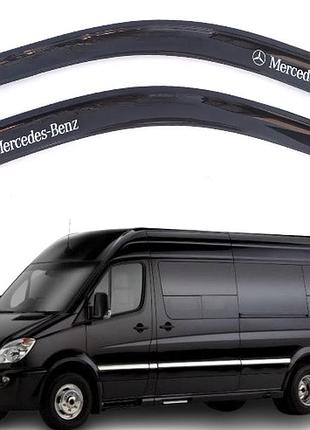 Дефлекторы окон ветровики для mercedes sprinter ii,iii 2006-2018, 2018-> (скотч) av-tuning
