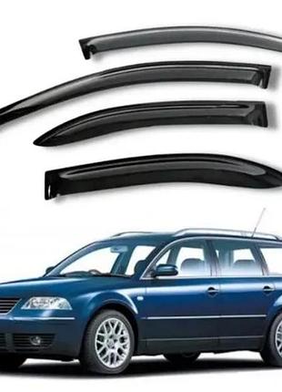 Дефлекторы окон (ветровики) volkswagen passat b5 универсал 1997-2005 (скотч) av-tuning