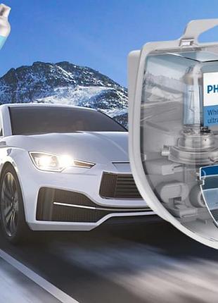 Автомобильные галогенные лампы philips whv н7 12v 55 w +60% 4300k (2шт)