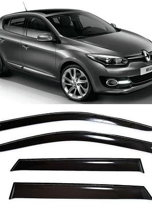 Дефлекторы окон ветровики для renault megane iii хетчбек 2008-2015 (скотч) acryl-auto