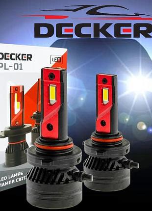 Светодиодные лампы decker led hb3 12v-24v pl-01 45w 5000k 10000l радиатор+вентилятор