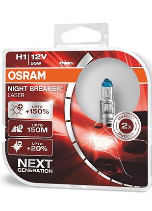 Лампа н1 12v 55 w osram night breaker lazer +150% (2шт)